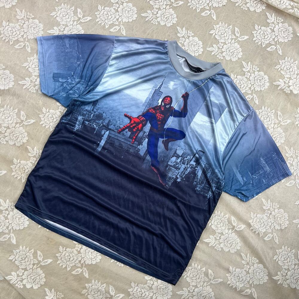 Vintage 2002 Spider-Man Movie All Over Print Tee Size XL